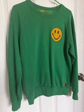 Aviator Nation unisex Green Smiley crewneck sweatshirt